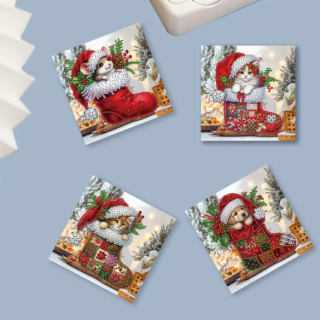 Preview: Diamond Painting Weihnachtsstrumpf Karten